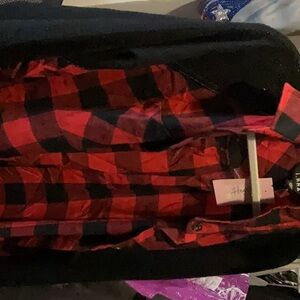 Red Plaid Button Up